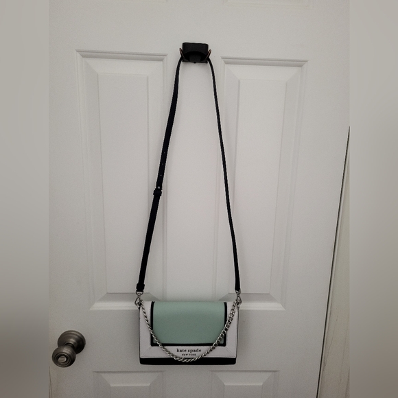 Kate Spade Cameron Colorblock Blue,Green  white Silver Soffiano Leather.Gorgeous - Picture 3 of 7